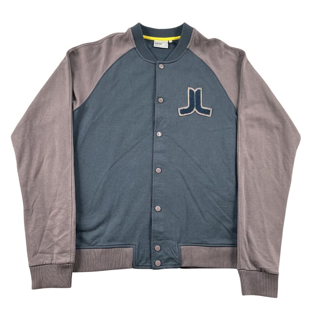WESC Teddy Coton Jacket‎ XL Snap Button Varsity